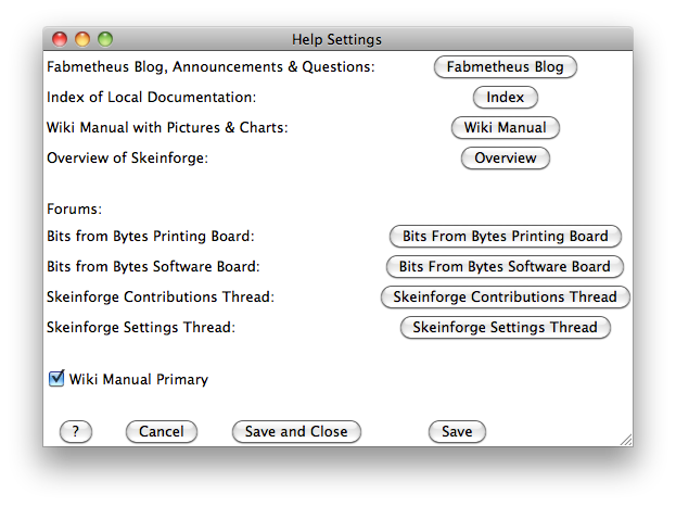 Skeinforge Settings Configuration