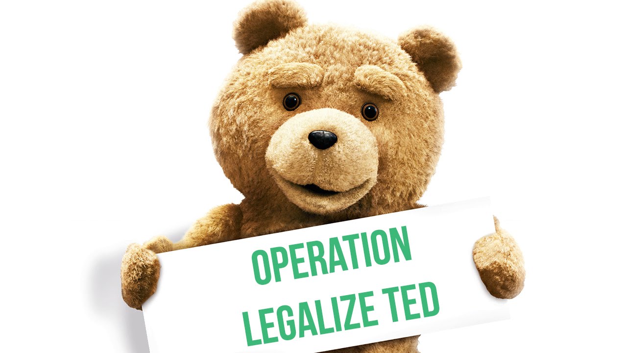 Legalize Ted campaign promotional image showing the Ted 2 movie marketing stunt with protest-style graphics